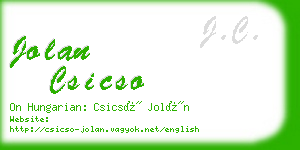 jolan csicso business card